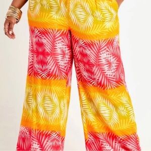 Ashley Stewart: Palm Ombre Wide Leg Pants